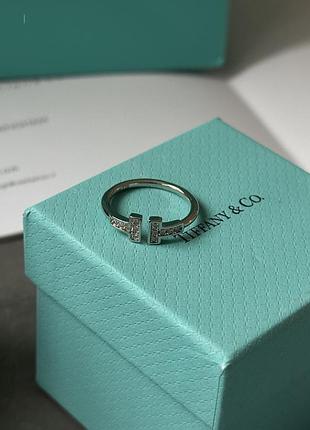 Кольцо tiffany t diamond wire ring in white gold 18k