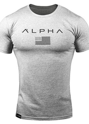 Серая мужская футболка alpha для занятий спортом