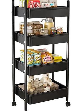 Storage wordrobe sklm-11 этажерка на колесах четыре яруса 104х40х26см / напольная передвижная 4 ярусная полка на колесах
