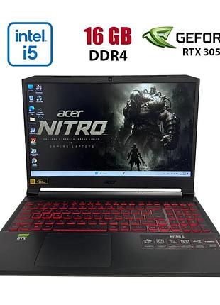 Ігровий ноутбук б-клас acer nitro 5 an515-57 / 15.6" (1920x1080) ips / intel core i5-11400h (6 (12) ядер по 2.7 - 4.5 ghz) / 16 gb