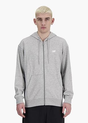 Толстовка чоловіча new balance sport essentials full zip grey mj41502ag