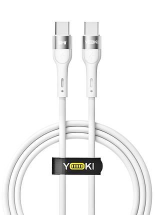 Кабель для заряджання та обміну даними usb yoki yk-ex11 extra series type-c to type-c 60w (3a/20v) 1.2m white