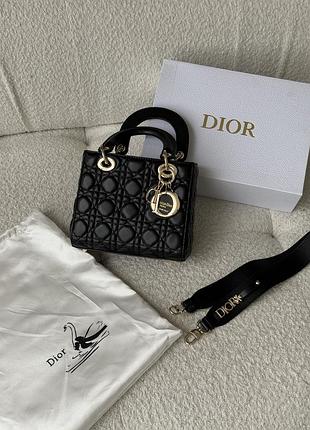 Сумка christian dior lady my abcbag premium medium size чорний золото є