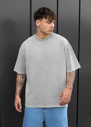 Светло-серая оверсайз футболка staff va2 light gray oversize