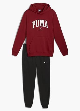 Спортивний костюм чоловічий puma squad hooded tracksuit bordo/black (681901-13)