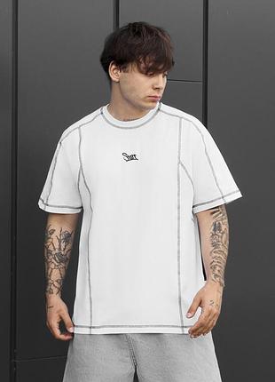 Мужская футболка staff white logo со швами на изнанку