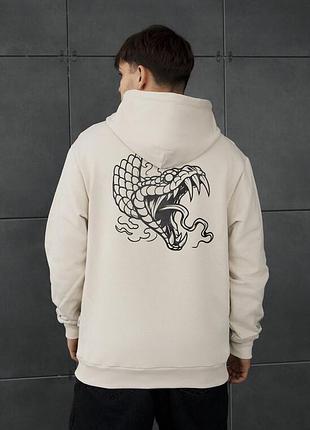 Молодіжне оверсайз худі staff snake & flowers oversize