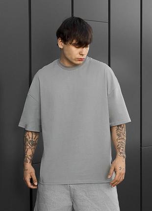 Чоловіча однотонна футболка staff gray oversize