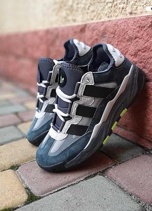Adidas niteball серые с салатовым