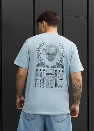 Мужская футболка staff dj голубого цвета