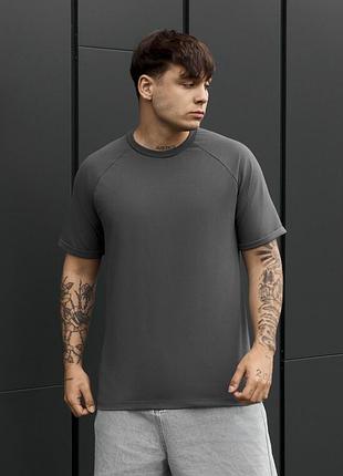 Чоловіча базова футболка staff dark gray з підкатами на рукавах