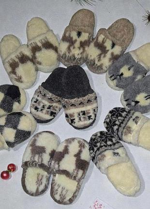 Тапочки из овчины цвет рандомно 36-46 цвет рандомно / чуни чуні женские и мужские домашние тапки, тапочки , всувки kju+ 42