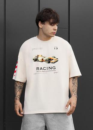 Мужская молодежная футболка staff racing oversize