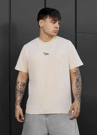 Чоловіча футболка staff logo light beige з бавовни