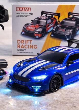 Радіокерована дрифт машинка 4wd drift racing car з пультом керування, led підсвітка, usb зарядка, 1:16