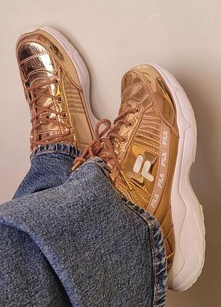Кроссовки оригинал  fila  золотой