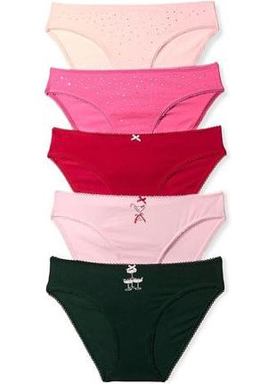 Набор трусиков victoria's secret (28875968575) 5-pack stretch cotton bikini xl комбинированные