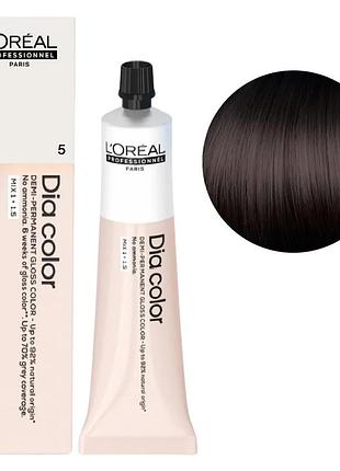 Безаммиачная краска тонирующая l'oreal professionnel paris на щелочной основе dia color 5 светло-коричневый 60 мл