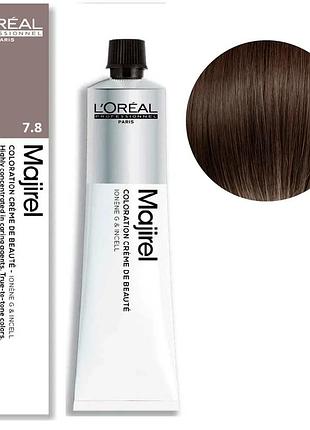 Фарба для волосся l'oreal professionnel paris стійка majirel 7.8 блондин мокко 60 мл