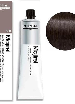 Краска для волос l'oreal professionnel paris стойкая majirel 5.8 светло-коричневый мокко 60 мл