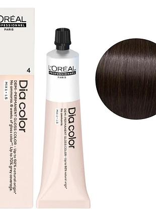 Безаммиачная краска тонирующая l'oreal professionnel paris на щелочной основе dia color 4 каштановый 60 мл