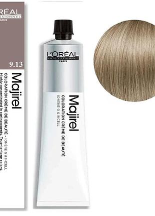 Краска для волос l'oreal professionnel paris стойкая majirel 9.13 очень светлый блондин пепельно-золотистый 60 мл