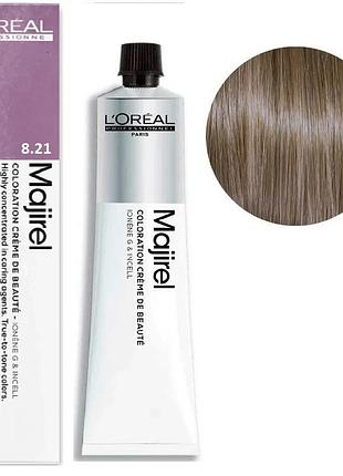 Фарба для волосся l'oreal professionnel paris стійка majirel 8.21 світлий блондин фіолетово-попелястий 60 мл