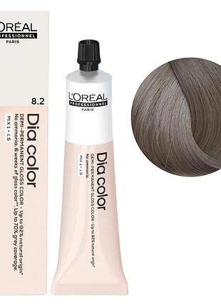 Безаммиачная краска тонирующая l'oreal professionnel paris на щелочной основе dia color 8.2 светлый блондин ирис 60 мл