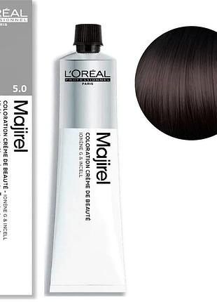 Краска для волос l'oreal professionnel paris стойкая majirel 5.0 светло-коричневый натуральный 60 мл