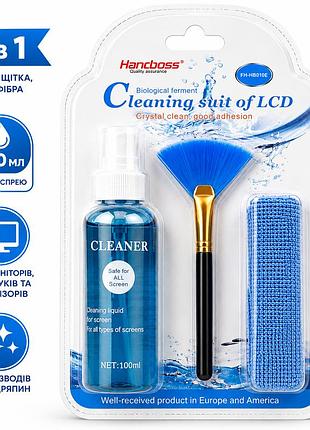 Универсальный набор для чистки экранов handboss cleaning screen kit fh-hb010e 3 в 1