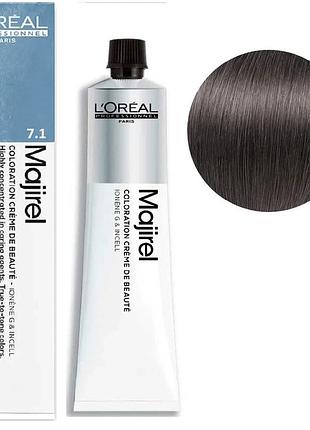 Фарба для волосся l'oreal professionnel paris стійка majirel 7.1 блондин попелястий 60 мл