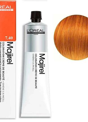 Фарба для волосся l'oreal professionnel paris стійка majirel 7.40 блондин мідний екстра 60 мл