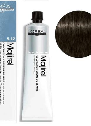 Краска для волос l'oreal professionnel paris стойкая majirel 5.12 светло-коричневый пепельно-фиолетовый 60 мл