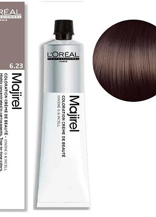 Фарба для волосся l'oreal professionnel paris стійка majirel 6.23 темний блондин фіолетово-золотистий 60 мл