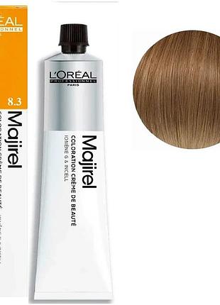 Фарба для волосся l'oreal professionnel paris стійка majirel 8.3 світлий блондин золотистий 60 мл