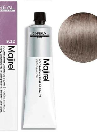 Краска для волос l'oreal professionnel paris стойкая majirel 9.12 очень светлый блондин пепельно-фиолетовый 60 мл