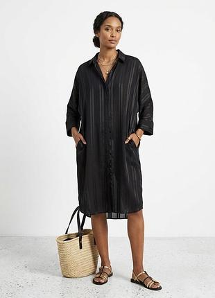 Трендова сукня-сорочка оверсайз monki в атласну смужку