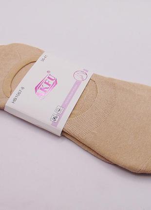Следы 2 пари с силиконом хлопок 36-41 бежевые akfu 10678