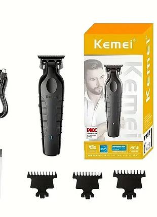 Kemei km-2299+ blade — бездротова машинка для стрижки, 3 насадки, usb
