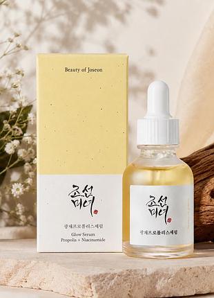 Сироватка для обличчя beauty of joseon glow serum propolis + niacinamide 30 мл з прополісом та ніацинамідом для сяйва шкіри