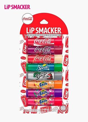 Набор бальзамов для губ lip smacker coca cola 8 шт, по 4 г каждый бальзам