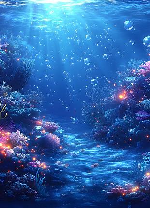 Фотосітка для огорожі та альтанки "море під водою", під ваш розмір (будь-які розміри) 4
