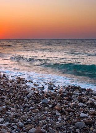 Фотосітка на паркан та огорожу море галька 2.5 х 3 м