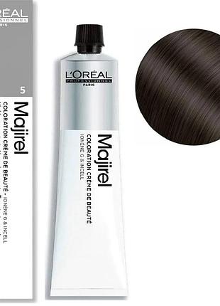Краска для волос l'oreal professionnel paris стойкая majirel 5 светло-коричневый 60 мл