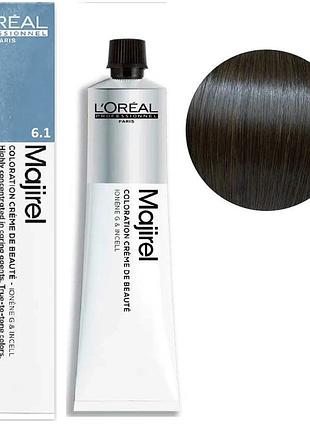 Фарба для волосся l'oreal professionnel paris стійка majirel 6.1 темний блондин попелястий 60 мл