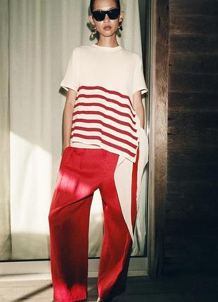 Асимметричный полосатый трикотажный топ - the item zara woman
