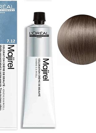 Краска для волос l'oreal professionnel paris стойкая majirel 7.12 блондин пепельно-фиолетовый 60 мл