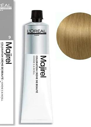 Краска для волос l'oreal professionnel paris стойкая majirel 9 очень светлый блондин 60 мл