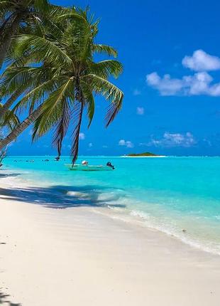 Фотосітка для огорожі та альтанки тропічний пляж 3 х 8 м
