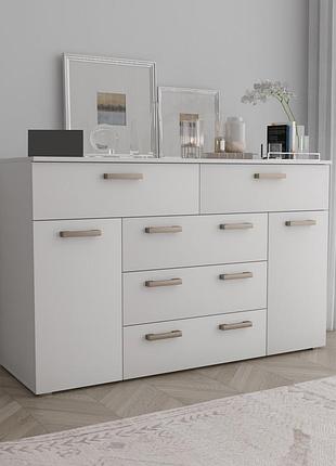 Комод с ящиками и 2 дверей 1400х810х482 см белый (tkb-377.1) дуб крафт